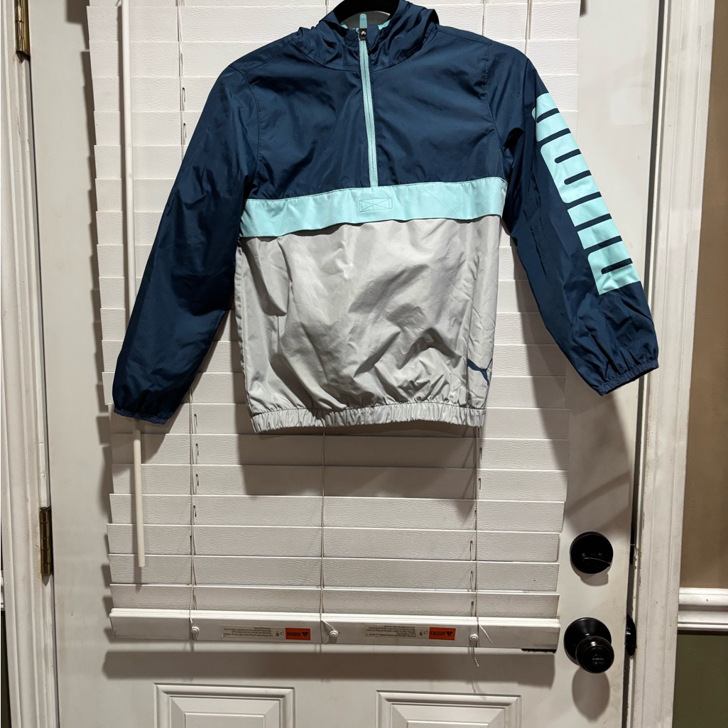 Puma Kids Windbreaker Jacket - Navy And Light Blue